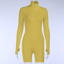 Load image into Gallery viewer, Turtleneck Knit Rib Bodycon Fitness Playsuit