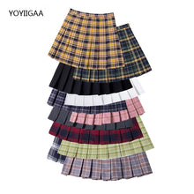 Load image into Gallery viewer, High Waist Plaid Pleated Skirts