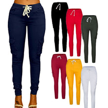 Load image into Gallery viewer, Lace Up Waist Casual Women Pants