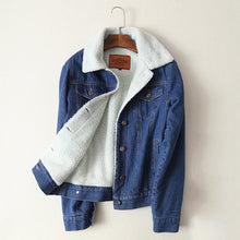Load image into Gallery viewer, thick lambswool denim jacket