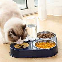 Load image into Gallery viewer, 500ML Pet Stainless Steel Double 3 Bowl with water bottle