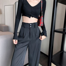 Load image into Gallery viewer, Loose High Waisted Suit Pants
