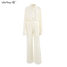 Load image into Gallery viewer, Pleated Wide Leg Suit Set