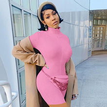 Load image into Gallery viewer, Turtleneck Knit Rib Bodycon Fitness Playsuit