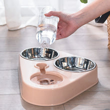 Load image into Gallery viewer, 500ML Pet Stainless Steel Double 3 Bowl with water bottle