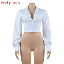 Load image into Gallery viewer, VIBESOOTD Lace Up White Sexy V-Neck