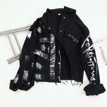 Load image into Gallery viewer, Graffiti Print Denim Jacket