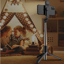 Load image into Gallery viewer, LED Wireless bluetooth selfie stick foldable mini tripod with shutter remote