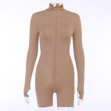 Load image into Gallery viewer, Turtleneck Knit Rib Bodycon Fitness Playsuit
