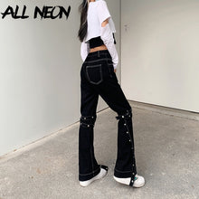 Load image into Gallery viewer, 90s Bandage Flare Black Jeans