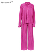 Load image into Gallery viewer, Pleated Wide Leg Suit Set