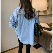 Load image into Gallery viewer, Loose Long Sleeve Denim Shirt
