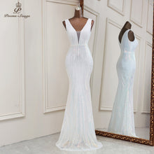Load image into Gallery viewer, Deep V Neck Style Mermaid Evening Dresses
