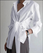 Load image into Gallery viewer, Long sleeve ruched solid  blouse
