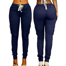 Load image into Gallery viewer, Lace Up Waist Casual Women Pants