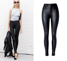 Load image into Gallery viewer, Black Faux Leather Jeans
