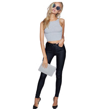 Load image into Gallery viewer, Black Faux Leather Jeans