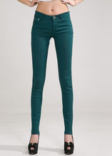 Load image into Gallery viewer, Candy Colored Mid Waist Zipper Skinny Pants