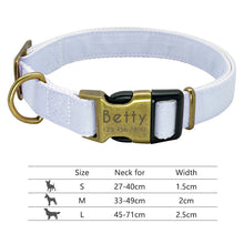 Load image into Gallery viewer, Nylon Dog Collar Personalized Pet Collar Engraved ID Tag Nameplate
