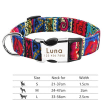 Load image into Gallery viewer, Nylon Dog Collar Personalized Pet Collar Engraved ID Tag Nameplate