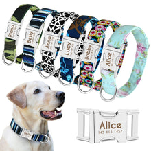 Load image into Gallery viewer, Nylon Dog Collar Personalized Pet Collar Engraved ID Tag Nameplate
