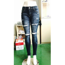 Load image into Gallery viewer, Boyfriend Hole Ripped Jeans