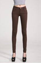Load image into Gallery viewer, Candy Colored Mid Waist Zipper Skinny Pants
