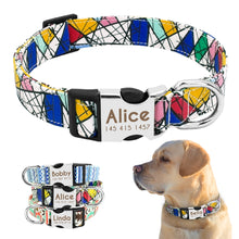 Load image into Gallery viewer, Nylon Dog Collar Personalized Pet Collar Engraved ID Tag Nameplate