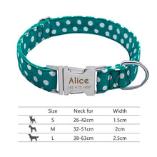 Load image into Gallery viewer, Nylon Dog Collar Personalized Pet Collar Engraved ID Tag Nameplate