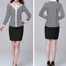Load image into Gallery viewer, Lace Spliced StripemEmbroidery OL Blouses