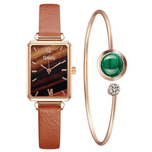 Load image into Gallery viewer, Gaiety Women Fashion Square Watch Bracelet Set