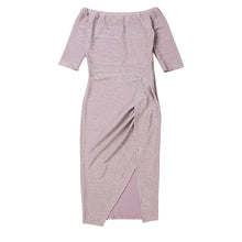 Load image into Gallery viewer, Off Shoulders Cocktail Long Slit Dress