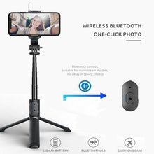 Load image into Gallery viewer, LED Wireless bluetooth selfie stick foldable mini tripod with shutter remote