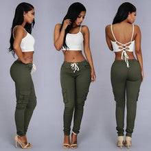 Load image into Gallery viewer, Lace Up Waist Casual Women Pants