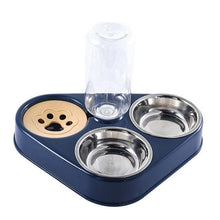 Load image into Gallery viewer, 500ML Pet Stainless Steel Double 3 Bowl with water bottle