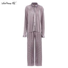 Load image into Gallery viewer, Pleated Wide Leg Suit Set