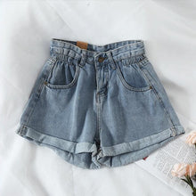 Load image into Gallery viewer, High Waist Loose Denim Shorts