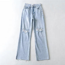 Load image into Gallery viewer, Flare Floor Ripped Jeans