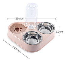 Load image into Gallery viewer, 500ML Pet Stainless Steel Double 3 Bowl with water bottle