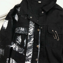Load image into Gallery viewer, Graffiti Print Denim Jacket