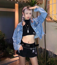 Load image into Gallery viewer, Low Waist Denim Mini Skirt