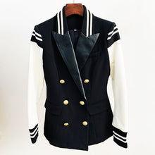Load image into Gallery viewer, Stylish Blazer Varsity Jacket Leather Sleeve Patchwork
