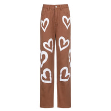 Load image into Gallery viewer, Vintage Heart Printed Hot Baggy Jeans