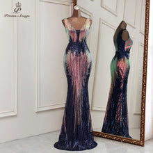 Load image into Gallery viewer, Deep V Neck Style Mermaid Evening Dresses