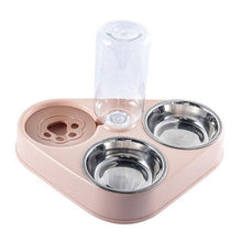 Load image into Gallery viewer, 500ML Pet Stainless Steel Double 3 Bowl with water bottle