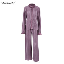 Load image into Gallery viewer, Pleated Wide Leg Suit Set