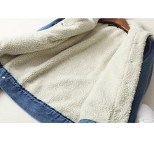 Load image into Gallery viewer, thick lambswool denim jacket