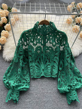 Load image into Gallery viewer, Sexy Lace Hollow Out Short Blouse