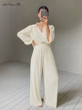 Load image into Gallery viewer, Pleated Wide Leg Suit Set
