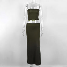 Load image into Gallery viewer, Strapless Crop Top And Skirt Set